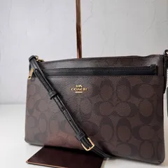 ✨Bランク　  COACH　ショルダーバッグ　bag　PVC　レザー　ブラウン　シグネチャー　58316　「６EL」