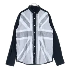 FRED PERRY (フレッドペリー) 日本製 フロントユニオンジャック コットン 長袖シャツ ブラック/グレー F4128のサムネイル
