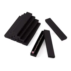 ブラック#21x4cm 12個セット ブラック 長方形 ボックス 紙箱 ネックレス/ブレスレットの収納 ギフトボックス 紙ボックス アクセサリーケース 無地 内側スポンジ付き 多用ケース 小物入れ ギフト包装 ジュエリーパッケージ 展示/業務用 21x4cm