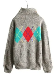 【お得なクーポン配布中!】 80s OLD GAP タートルネック デザイン ニット セーター メンズ レディース M / 80年代 ヴィンテージ オールド ギャップ アーガイル ネップ