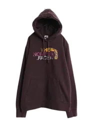 【お得なクーポン配布中!】 ノースフェイス プリント スウェット フード パーカー レディース XL / The North Face プルオーバー トレーナー 裏起毛 薄手 グラフィック
