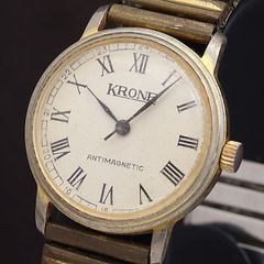 KRONE 手巻き 31mm ボーイズ 腕時計 アンティーク コルク文字盤 - メルカリ