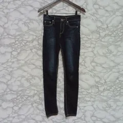 JANISS　ジャニス　スキニーデニム　デニムパンツ　ストレッチパンツ　ジーンズ　無地　春　夏　秋　冬【S】 ブラック　黒