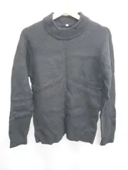 ◇ ⊆ 無印良品 ハイネック ウール100% 長袖 ニット セーター サイズL ブラック レディース E  【1410230014286】