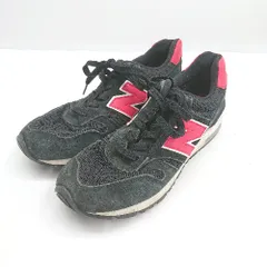 ◇ Θ NEW BALANCE スエード系 ローカットスニーカーシューズ サイズ25.5 ブラック系　レッド系 レディース E  【1507030006785】のサムネイル