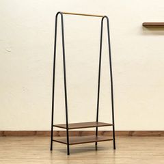 【送料込】ハンガーラック 棚2段 y0112