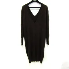 エイミーイストワール ニットワンピース 長袖 ウール/アンゴラ混 ブランド トップス レディース Fサイズ こげ茶 eimy istoire 【中古】