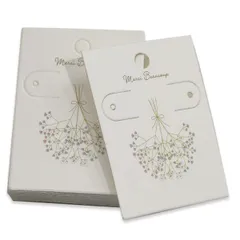 【特売】MYmama アクセサリー台紙 包装資材 白 ネックレス ピアス イヤリング (50枚 ピアス/イヤリング 0179)