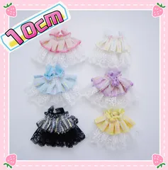 10cmぬいぐるみ用 着せ替え服 推し活 ぬい活フリル付き可愛いドレス 6色