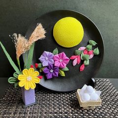 つまみ細工 端午の節句 ミニ 五月人形 鯉のぼりセット【青×赤】 - メルカリ