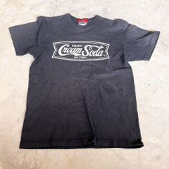 CREAM SODA クリームソーダ カーシブロゴTシャツ 半袖Tシャツ ブラック メンズM相当 ロゴ ロカビリー パンク ブラックキャッツ