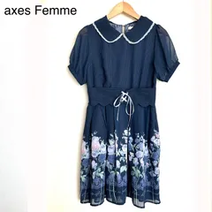 アクシーズファム　ポエティック　ワンピース　半袖ワンピース　花柄　Mサイズ　美品