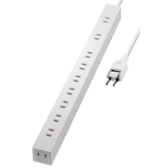 エレコム 電源タップ 雷ガード 10個口 1m ほこりシャッター 【 固定 ・吊下可能な回転パーツ付き】 ホワイト ECT-0101WH 1