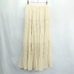 ◇ ⊂◎●未使用● DAZY デイジー ロング プリーツ スカート サイズS イエローベージュ レディース E  【1502180015519】