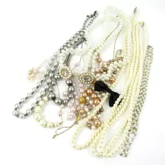 ネックレス・ブレスレットなど 12点セット パールモチーフ アクセサリー まとめて 大量 レディース 【中古】