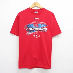 L/古着 リー Lee 半袖 ビンテージ Tシャツ メンズ 00s MLB ボストンレッドソックス コットン クルーネック 赤 レッド メジャーリーグ ベー