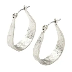 【シルバー×ピアス】[Cream dot. クリームドット公式] ピアス レディース フープ 金属アレルギー ニッケルフリー キャッチレス 開閉式 クラフト調 メタル マット 大人 上品 エレガント カジュアル シンプル  