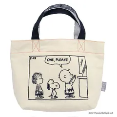  スヌーピー　ハンドバッグ ミニトート 手さげバッグ シンプル 刺繍コミック チケット PEANUTS 