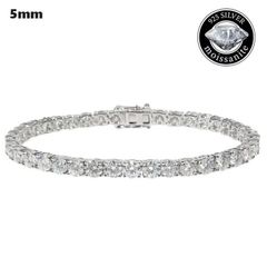 モアサナイト ５mm テニスブレスレット 19カラット 925Silver メンズ ジュエリー Moissanite Kronic 証明書付