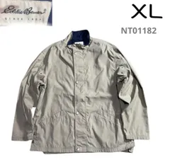 90s 00s エディーバウアーナイロンハーフコートXL 白タグ　スタンドカラー