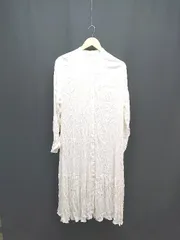 ◇ ITEMS URBAN RESEARCH バンドカラー 透け感あり 長袖 ロング丈 ワンピース サイズfree アイボリー レディース E  【1308160043813】