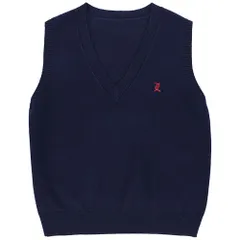 キッソス（ＫＩＳＳＯＳ） ニットベスト 制服ニット Vネック スクールベスト 学生 コスチューム コスプレ レディース 女子 (JP, アルファベット, XL, ネイビー) [ネイビー] [XL]