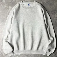 90s USA製 RUSSELL 無地 前V スウェット トレーナー XXL / 90年代 アメリカ製 オールド ラッセル 霜降り グレー 裏起毛