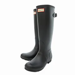 ハンター HUNTER ORIGINAL BACK ADJUSTABLE ラバー ロングブーツ レインブーツ レインシューズ 長靴 WFT1001RMA 黒 ブラック 約23.5cm 0614