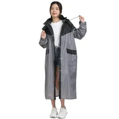 [TONGMO] レインコート メンズ レディース 自転車 軽量 快適 原付用 ロング丈のおしゃれなレインウェア リュックにも対応 防水 防? 豪雨 梅雨対策 防災グッズ 反射テープ バイザー 収納袋付き 携帯しやすい(L)