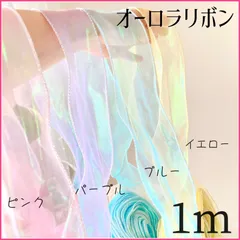 オーロラオーガンジーリボン⭐️お好きなカラー⭐️ 《1m》カット　オーロラリボンのサムネイル