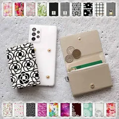 スマホケース ハード 全機種対応【クリアケース×キュートデザインカード入れ】268