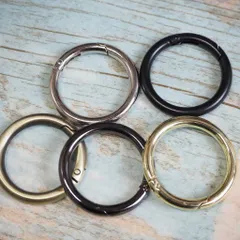 【3個セット】丸カラビナ外径40mm サークルカラビナ/丸カン 5色展開 アクセサリー部品　キーリング/キーホルダー srk14【makuzo shop】