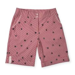 美品 Black & White ブラックアンドホワイト ストライプ柄 ショートパンツ ハーフパンツ サイズ 2 /ゴルフ/日本製/レディース
