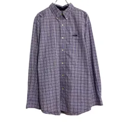 CHAPS 長袖 チェックシャツ チャップス XL パープル ビッグサイズ ボタンダウン ポケット 古着卸 アメリカ仕入 a701-5658のサムネイル