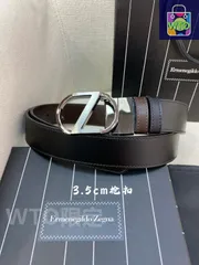 【今日特価】Zegna 35MM 小牛皮メンズベルト-1