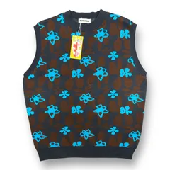 定価19800円 TTT MSW 23SS Flower Camo Knit Vest フラワーカモ ニット ベスト ジレ  ティー モダンストリートウェア TTT-2023SS-KT09 ブルー