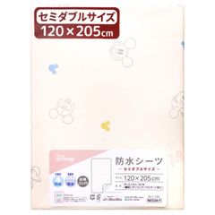 un doudou ディズニー セミダブルサイズ 防水シーツ 120×205cm ミッキー＆ミニー ピーチスキン生地 吸水加工 四隅ゴム ベビー用品 新品 新生児 添い寝 在宅 介護用品 防水カバー おねしょシーツ NZ3226-Y
