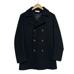 B&Y ユナイテッドアローズ BEAUTY&YOUTH ビューティー&ユース 長袖ピーコート 無地 ウール 黒 ブラック Sのサムネイル