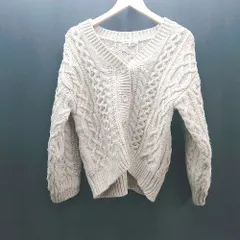 ◇ GLOBAL WORK カジュアル 秋冬素材 シンプル レイヤード 長袖 ニットカーディガン サイズM ベージュ レディース E  【1310300011163】