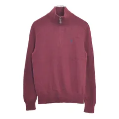 Polo by Ralph Lauren ポロ ラルフローレン ハーフジップ ウールニット セーター ワインレッド(メンズ S)中古 古着 V5220