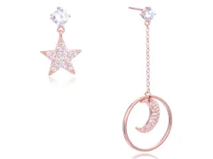 SILVER925 アシンメトリー ピアス ピンクゴールド ピアス レディース 金属アレルギー対応 シルバー シルバー925