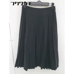 ◇ Lois CRAYON ロイスクレヨン サイドジップ ストライプ 膝下丈 ギャザー スカート サイズM ブラック グレー レディース  【1110110004061】