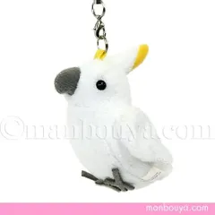 オウム ぬいぐるみ 小鳥 雑貨 携帯ストラップ A-SHOW TST ADVANCE キバタン 7cm バッグチャーム