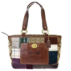 【中古】 コーチ(Coach) シグネチャー 11358 キャンバス,レザー ショルダーバッグ ブラウン 03FA112