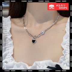 チェーンネックレス レディース ハートペンダント おしゃれ アシンメトリー 首飾り シルバー 大人 カジュアル アクセサリー 韓国風 ハートチャーム 可愛いアクセサリー シルバージュエリー ショートネックレス ハートペンダント ネックレス 98TS-001