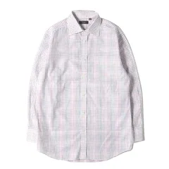 Paul Smith ポールスミス シャツ ホワイト マルチカラー サイズ:M | カフス裏 小花柄 裏刷り グラデーション チェック ローン ドレス シャツ (243118 613N) | コンバーチブルカフス LONDON【メンズ】【中古】