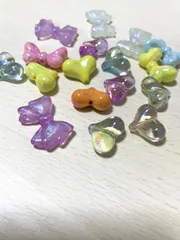 大きなリボン　ハート　色々セット　アクセサリー　パーツ　ビーズ