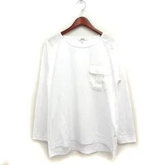 エーグル AIGLE 素材切替 Tシャツ 長袖 丸首 無地 コットン 綿 L ホワイト 白 /FT10のサムネイル