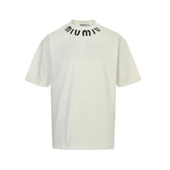 【今日特価】MiuMiu 25ss ネックレタープリント T シャツ