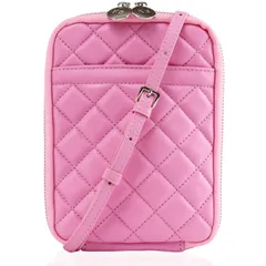 【メディア掲載】 スマホポーチ 本革 ポシェット スマホ バッグ レディース 斜め掛け 小さめ 軽量 財布機能付き 可愛い おしゃれ 携帯ポーチ 羊革 人気 通勤 旅行 [ＫＴ ＢＡＳＥ] [ピンク]